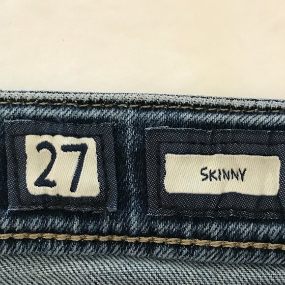 Miss Me Skinny Jeans Women 27 Blue Mid Rise Floral Rhinestone Medium Wash 16323 - Picture 5 of 15